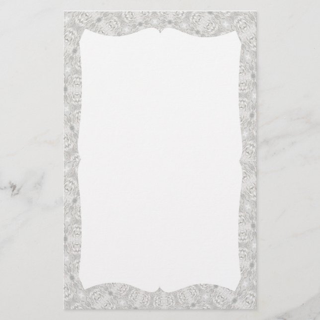 White Lace Wedding Kaleidoscope (Ihre Worte hier) Briefpapier (Vorderseite)