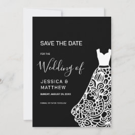 White Lace Wedress Save The Date