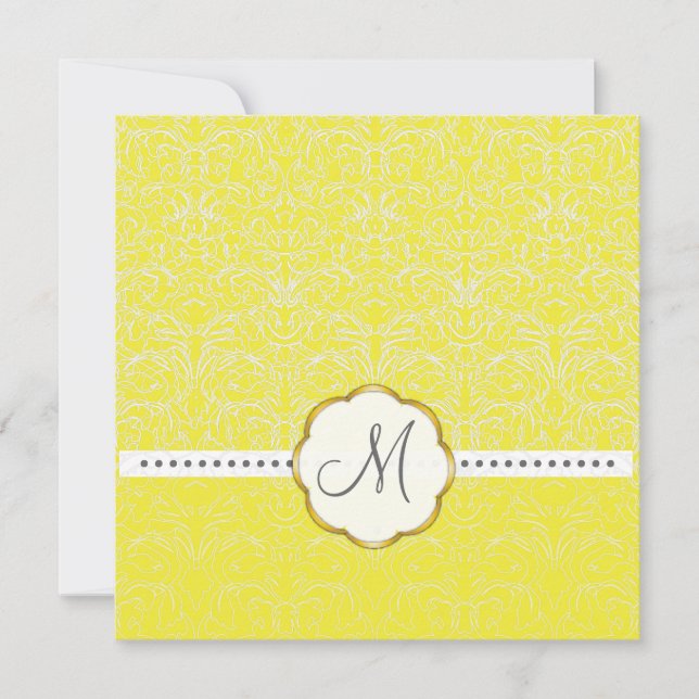 White Lace+ Yellow Accent Wedding Einladungen (Vorderseite)