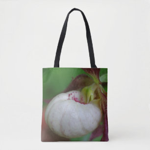 White Lady Slipper Orchid Blume Tasche