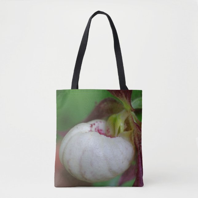 White Lady Slipper Orchid Blume Tasche (Vorderseite)