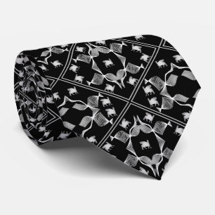 White Lamassu Garden Neck Tie Krawatte