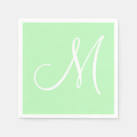 White Large Elegante Monogram | Pastell Mint