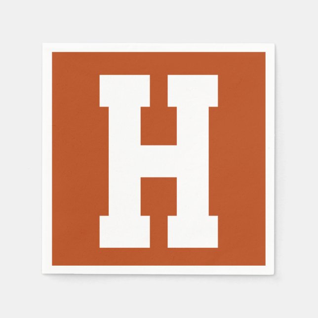 White Large Modern Initial | Rost Serviette (Vorderseite)