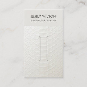 WHITE LEATHER TEXTURE HAIR CLIP DISPLAD CARD VISITENKARTE