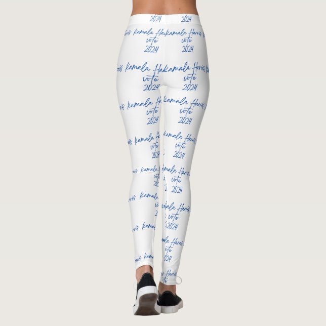 White Leggings Kamala Harris Blue Schriftart (Rückseite)