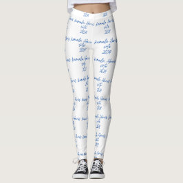 White Leggings Kamala Harris Blue Schriftart