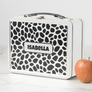 White Leopard Elegante Trendy Luxury Collection Metall Brotdose