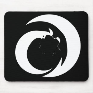 White Letter "A" auf Schwarz Monogram Art Mousepad