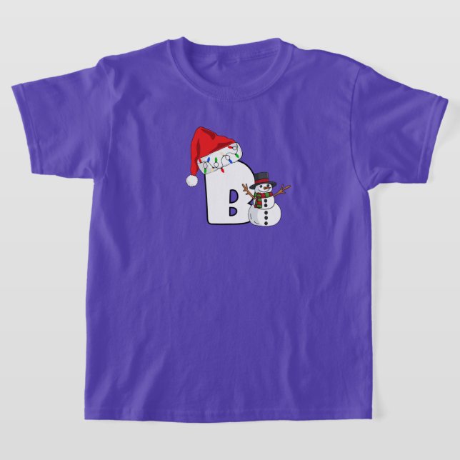 White letter B Christmas gift  T-Shirt (Ablage )