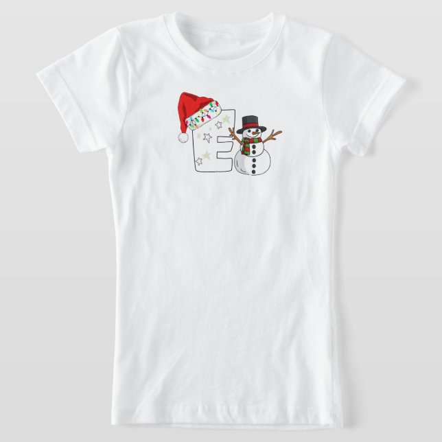 White letter E christmas gift  T-Shirt (Ablage )