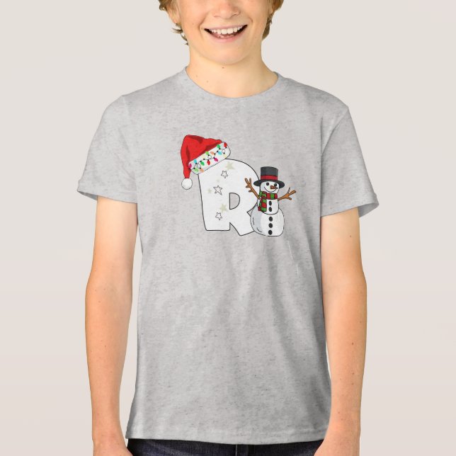White letter r christmas gift  Tri-Blend shirt (Vorderseite)
