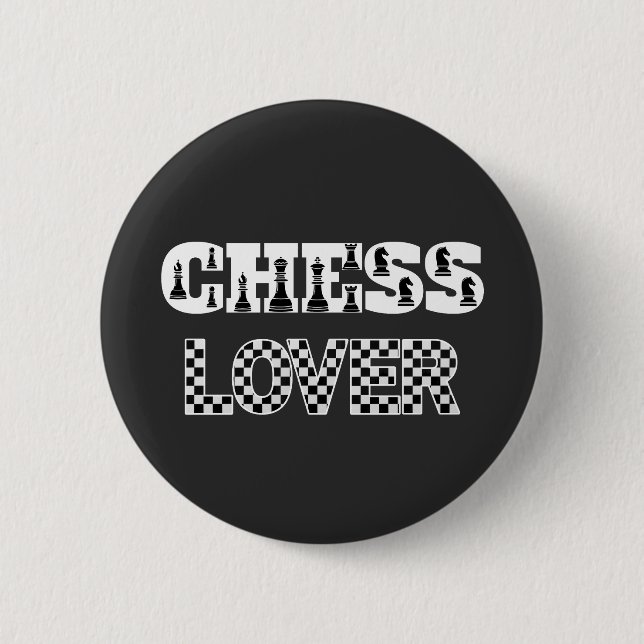 White Letters von Schach Word Lover Board Muster Button (Vorderseite)