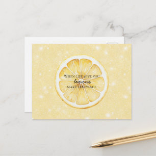 White Life Gives You Lemons Zitat Glitter Postkarte
