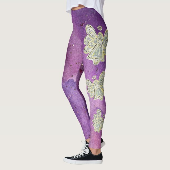 White Light Guardian Angel Spirit Art Leggings (Gauche)