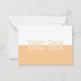 White & Light Orange Moderne Deutsche Vielen Dank Mitteilungskarte
