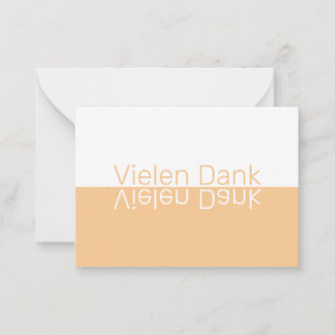 White & Light Orange Moderne Deutsche Vielen Dank Mitteilungskarte