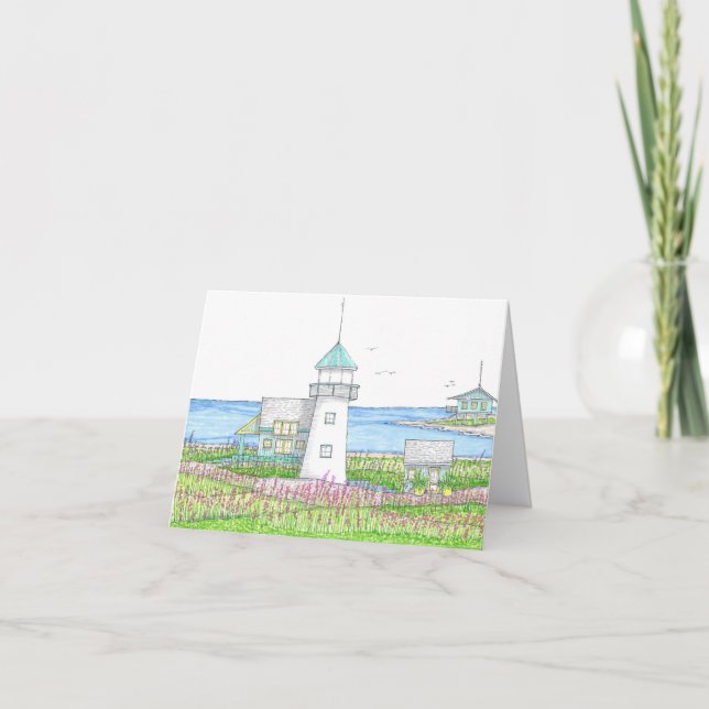 White Lighthouse Notecard (Devant)