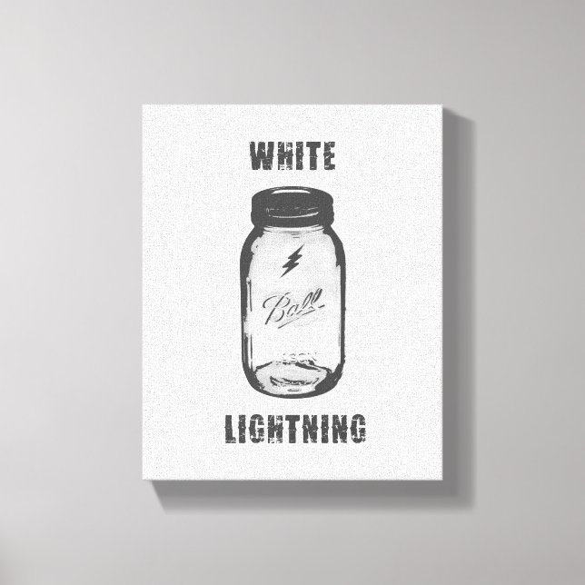 "White Lightning" Moonshine Jar Leinwand Kunst (Vorderseite)