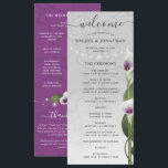 White Lila Watercolor Calla Lily Blume Hochzeit Programm<br><div class="desc">Gibt es lila und weiße Calla-Lilien, die Ihre Hochzeitsfeier mit Schönheit bereichern? Hier finden Sie rustikale Blumenschmuckprogramme, die für Ihre Gäste mühelos personalisiert sein können! Die von Raphaela Wilson illustrierte elegante Design-Hand besticht durch anmutige Calla-Lilien mit goldenen Farbtönen, die auf grauem Aquarell angeordnet sind und mit grünen Blätter/Blattwerk hervorgehoben sind....</div>