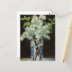 White Lilacs in einer Kristallvase von Edouard Man Postkarte