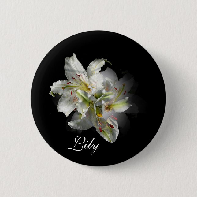 White Lilies Fantasy Button (Vorderseite)