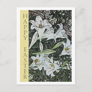 White Lilies Oaster Postcard Feiertagspostkarte