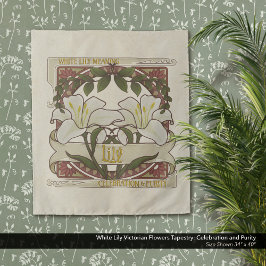 White Lilies Vintage Blume Feiern Reinheit Wandteppich