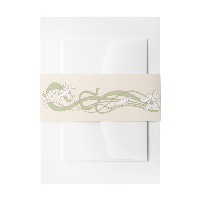 White Lilies Wedding Einladungsbanderole (Vorderseite Beispiel)