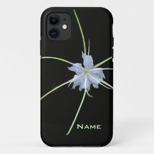 White Lily auf Black iPhone Case
