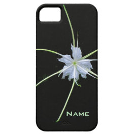 White Lily auf Black iPhone Case