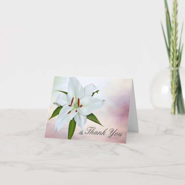 White Lily Beerdigung Dankeschön Karten (Vorderseite)