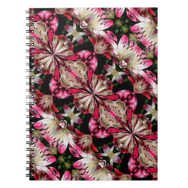 White Lily Blume Abstrakt Art Notebook Notizblock (Vorderseite)