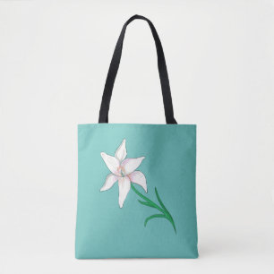 White Lily Blume Minze Green Tasche