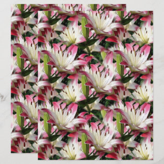 White Lily Blume Nature Pattern Scrapbook
