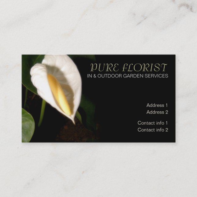 White LiLy Garden Florist Business Card Visitenkarte (Vorderseite)