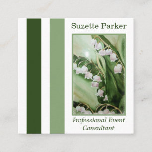 White Lily of the Valley Event Planner Quadratische Visitenkarte