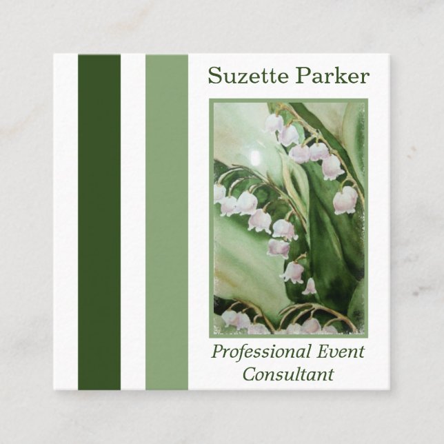 White Lily of the Valley Event Planner Quadratische Visitenkarte (Vorderseite)
