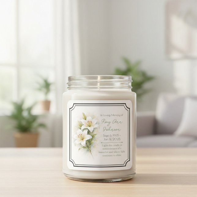White Lily Remembrance Candle Sticker (Von Creator hochgeladen)