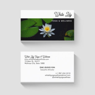 White Lily Yoga & Wellness Carte de visite blanc