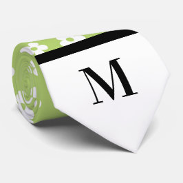White & Limon Daisies Monogramed Necktie Krawatte