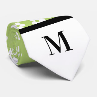 White & Limon Daisies Monogramed Necktie Krawatte