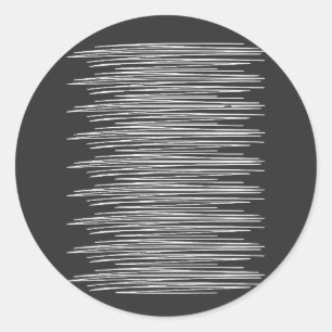 White Line Art Runder Aufkleber
