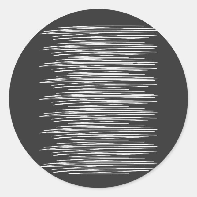 White Line Art Runder Aufkleber (Vorderseite)