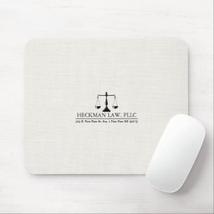 White Line Textur Justice Logo Mousepad