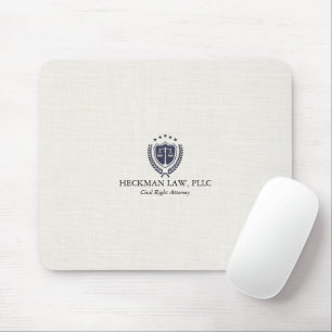 White Line Textur Justice Logo Mousepad