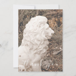 White Lion Stone Statue Flat Danke Karte