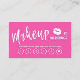 White Lips Hot Pink Makeup Kunsthandwerkskarte Treuekarte