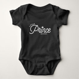 White Little Prince Moderne Typografie Personalisi Baby Strampler