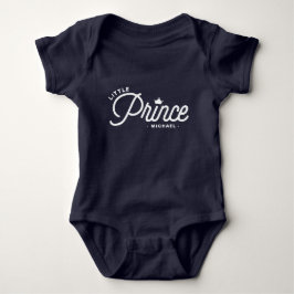 White Little Prince Moderne Typografie Personalisi Baby Strampler